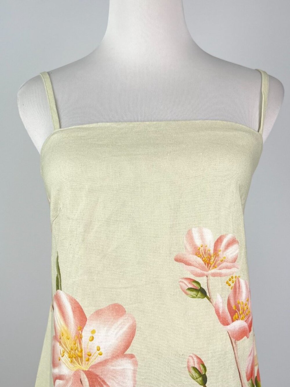 NWOT Farm Rio Linen Blend Floral Print Sleeveless Mini Dress Elastic Waist Sz M - Picture 5 of 15